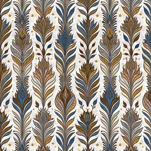 Art Nouveau Stylized Feathers / Palm Fronds