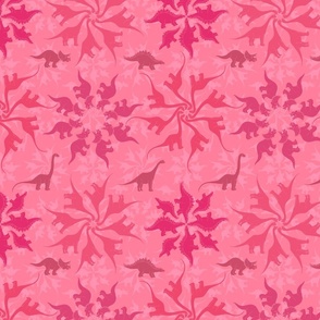 Herbivore Dinosaur Flowers (pink small scale) 