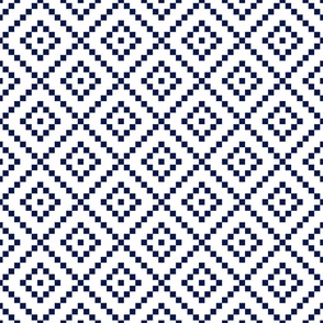 White and navy small squares festival - FABRIC