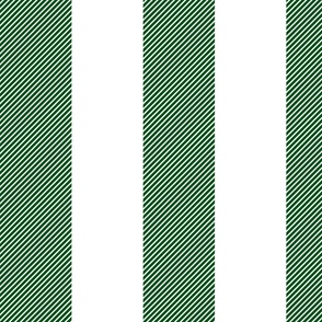  Forest Green Twill Vertical Stripes on White Backgrounds