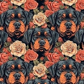 Rottweilers in Roses 3