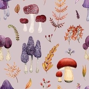 Fall mushrooms purple