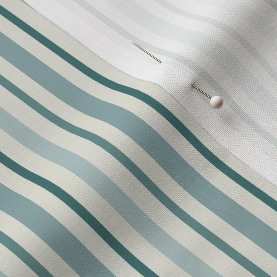 Classic Stripes Sea Green Teal & Cream for baby boy nursery or beach house