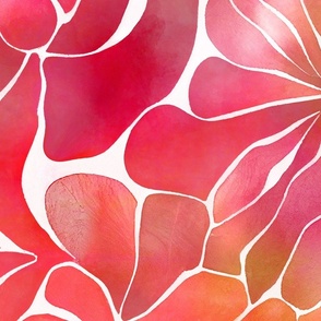 Abstract Watercolor Flower Pattern Coral Pink