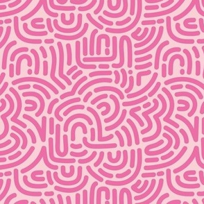 Funky colorful disco summer African Maze - retro groovy swirls and circles hot pink magenta