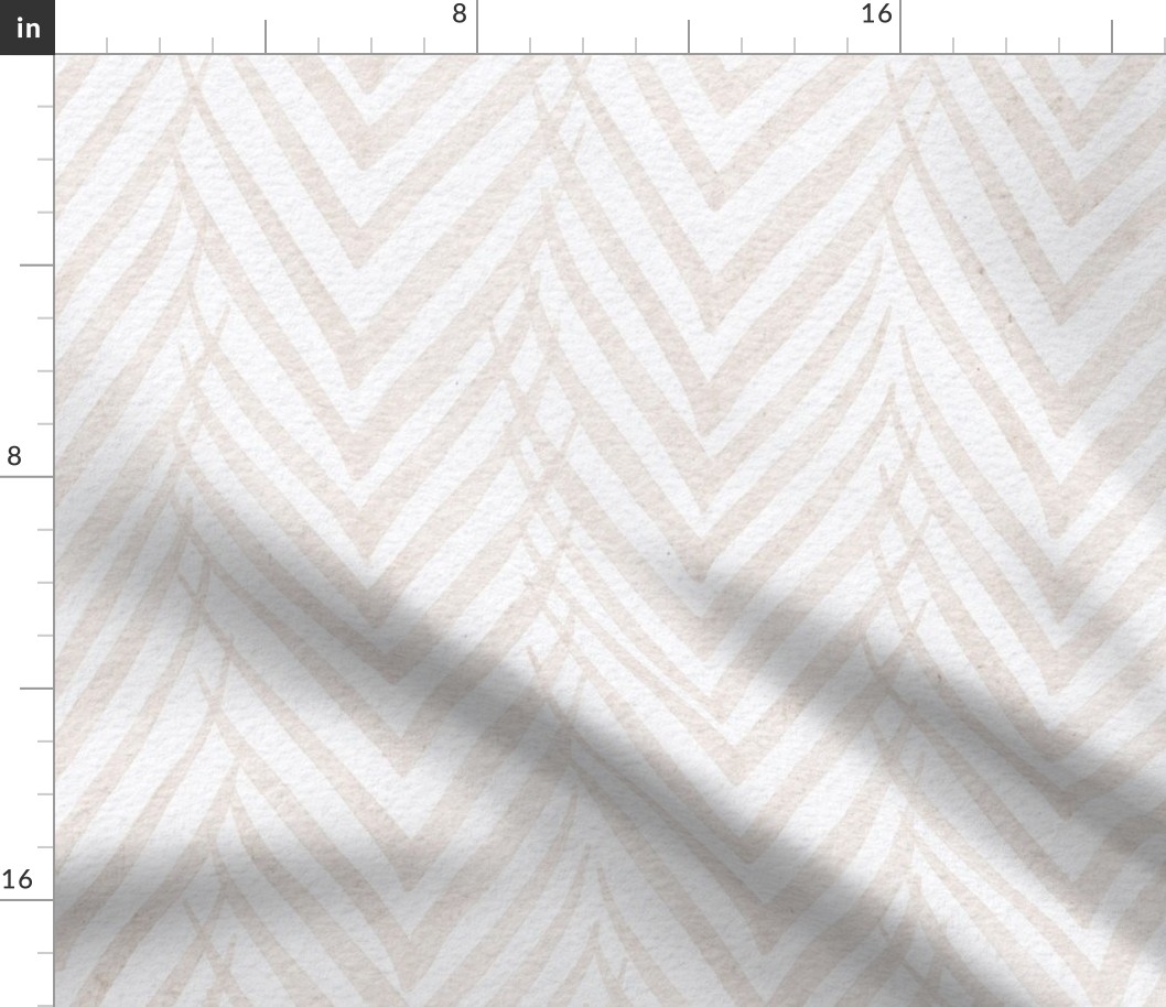 palm leaf stripe III - botanical chevron - watercolor neutral herringbone - modern neutral botanical wallpaper