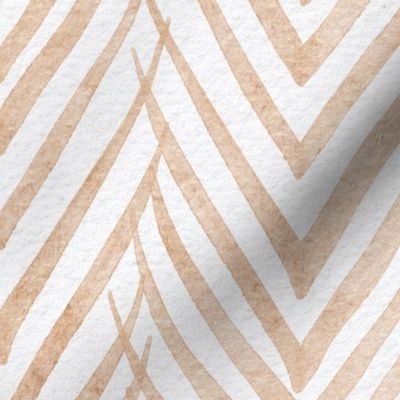 palm leaf stripe IV - botanical chevron - watercolor neutral herringbone - modern neutral botanical wallpaper