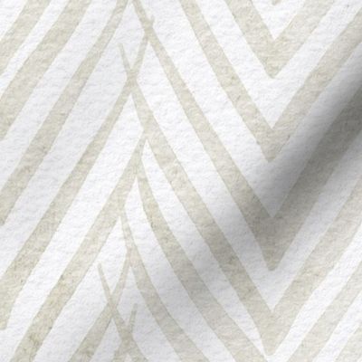 palm leaf stripe VIII - botanical chevron - watercolor neutral herringbone - modern neutral botanical wallpaper