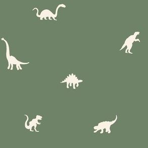 Dinosaurs Silhouettes - Medium - Light  Green