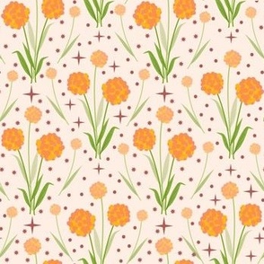 Sweet Orange Allium Dreams on Peach Background: Small