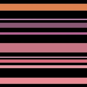 Dahlia color stripes on black