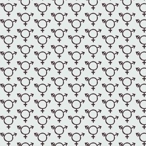 GENDER QUEER SYMBOL HALF DROP IN BLACK ON WHITE (MEDIUM) B23032R01B