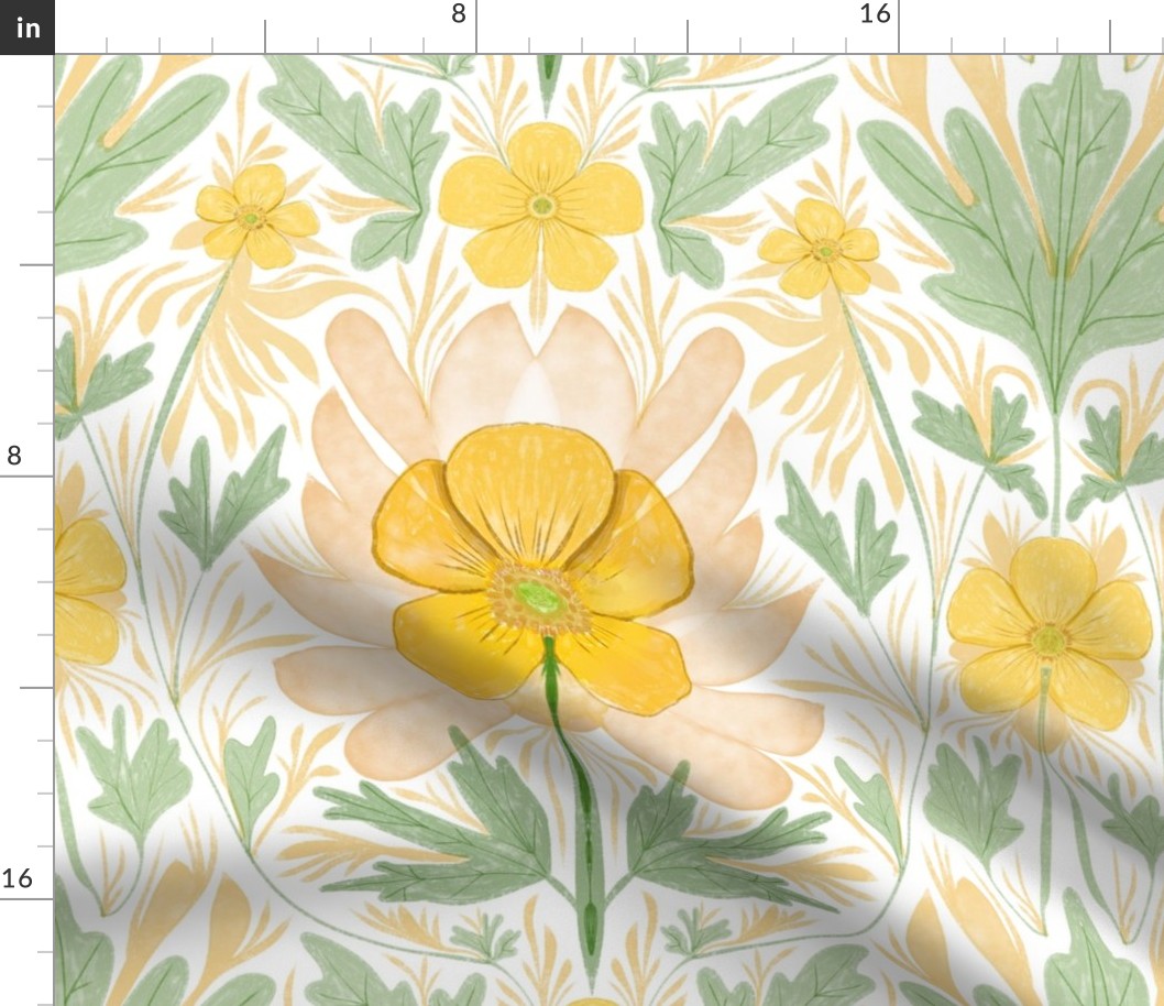 The design with yellow decorative buttercups 