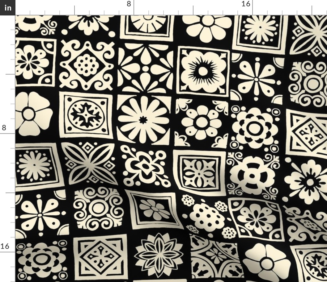 Talavera (Black & Cream) || southwestern terra cotta tiles