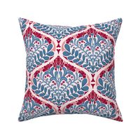 Marra Floral Ogee in Red, Blue, and Pink