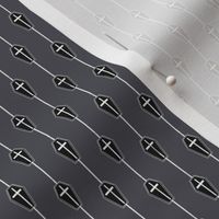 Crossed Coffin Pinstripe Grey