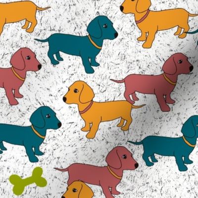 Dachshund Dog Lover Fun Pets with bone