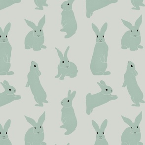 Happy Rabbit - Turquoise and Gray
