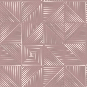 Line Quilt _ Creamy White_ Dusty Rose PInk 02 _ Geometric