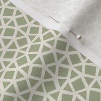 Small Mosaic | Creamy White, Light Sage Green 02 | Geometric