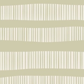 Wonky Striped Stripes | Creamy White, Thistle Green | Geometric