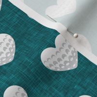 golf hearts - teal - golfing - LAD23