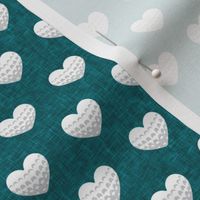 (small scale) golf hearts - teal - golfing - LAD23