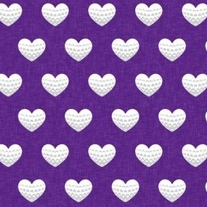 (small scale) golf hearts - purple - golfing - LAD23