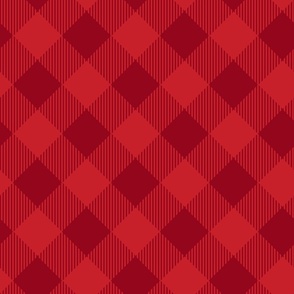 Large | Diagonal Buffalo Plaid in Red