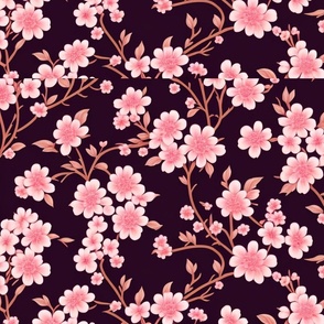repeating pattern of cherry blossoms for a wall pa
