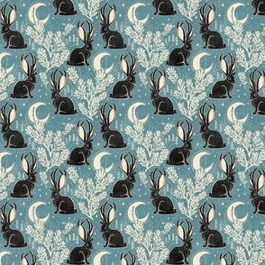 Jackalope - 3" small - medium blue and black 