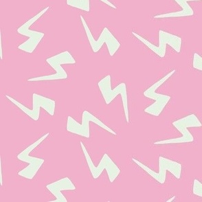 Lightning Strike Pattern in Bubblegum Pink and Natural White