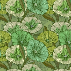 Summer Garden Pattern - Vintage Green