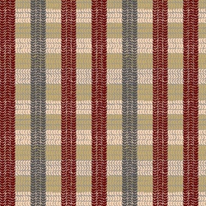 Airy Plant Plaid - Red Yellow Grey
