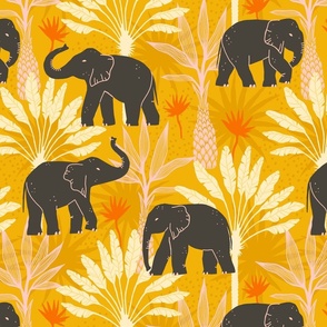 Elephants in a jungle