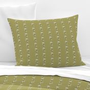 Small | Delicate Ammi Flower Stripe Pattern with White Olive Green Striped Flowers on Earthy Apple Green in Cottage Chic Country Farmhouse Style for Cluttercore Home Decor, Romantic Upholstery, British Country Home Kitchen Wallpaper & Coastal Vibe