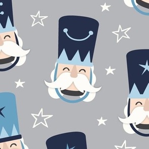 ( large ) nutcracker, Christmas nutcracker, blue, grey