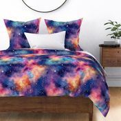 Bright Watercolor Sky with Stars – Large Scale Watercolor Galaxy Sky