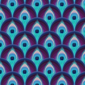 futuristic peacock feather purple plum - medium