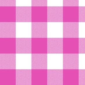 Pink gingham pattern with "snow screen" stripes - large