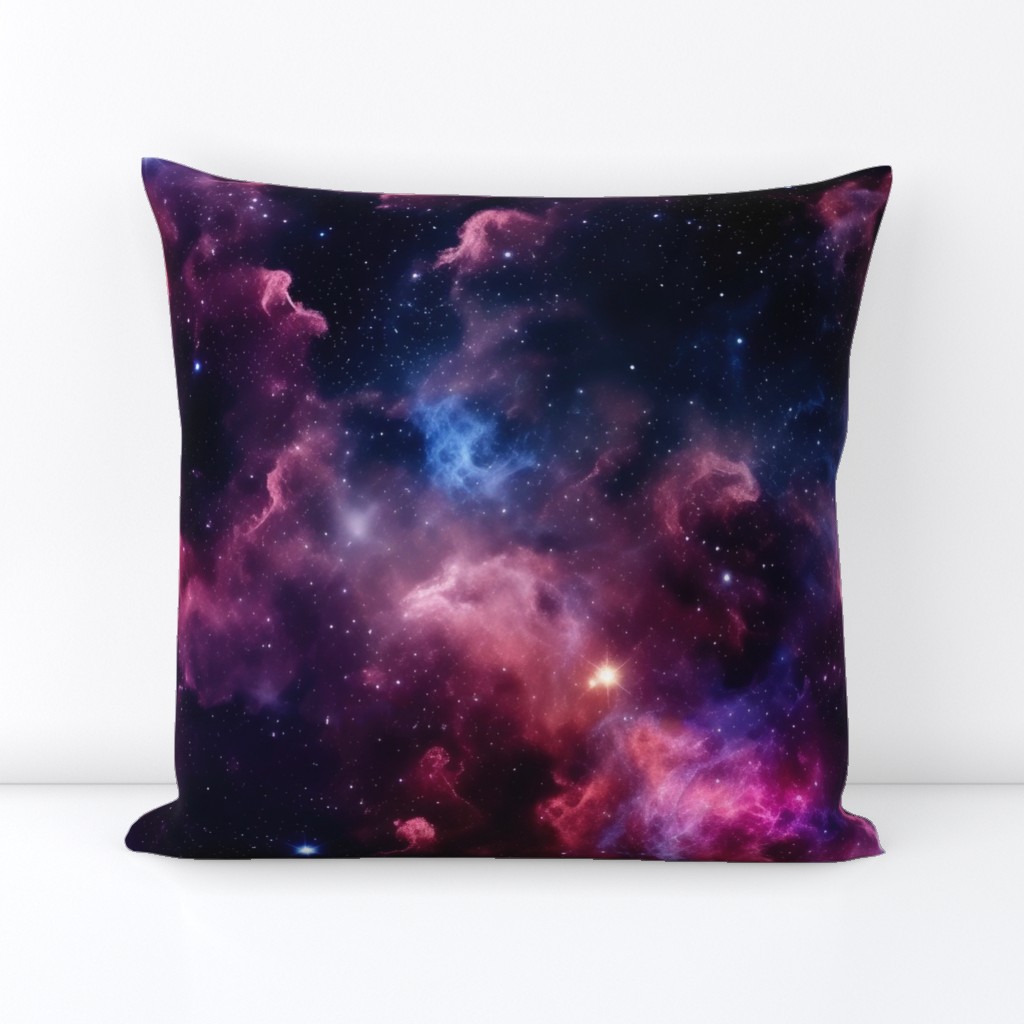 Dark Mystical Purple Galaxy with Stars and Nebulas