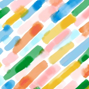 dreamy watercolor diagonal dashes stripe vibrant