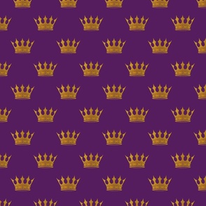 Small 2 Inch Gold Crowns on Royal Purple