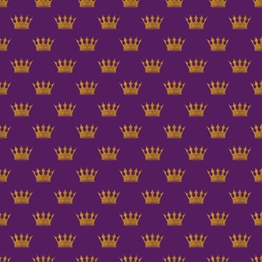 Small 1.5  Inch Gold Crowns on Royal Purple
