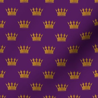 Small 1 Inch Gold Crowns on Royal Purple