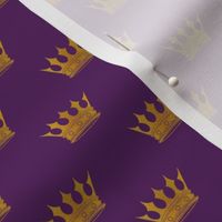 Small 1 Inch Gold Crowns on Royal Purple