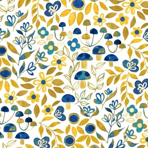 Maximalist Forager Forest Floor - Yellow, Navy - Large Scale