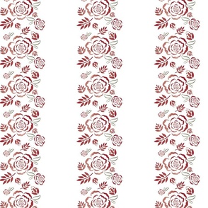 Rose Floral Simple Watercolor Stripes- Medium Print