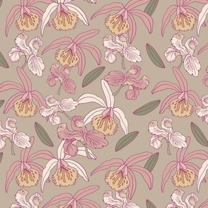 ORCHIDS TAUPE  BY ARTSYANAFLORIDA