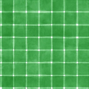 Classic Green Window pane Check Gingham - Medium Scale - Shamrock  Forest Fresh Spring Lime Home Decor Windowpane